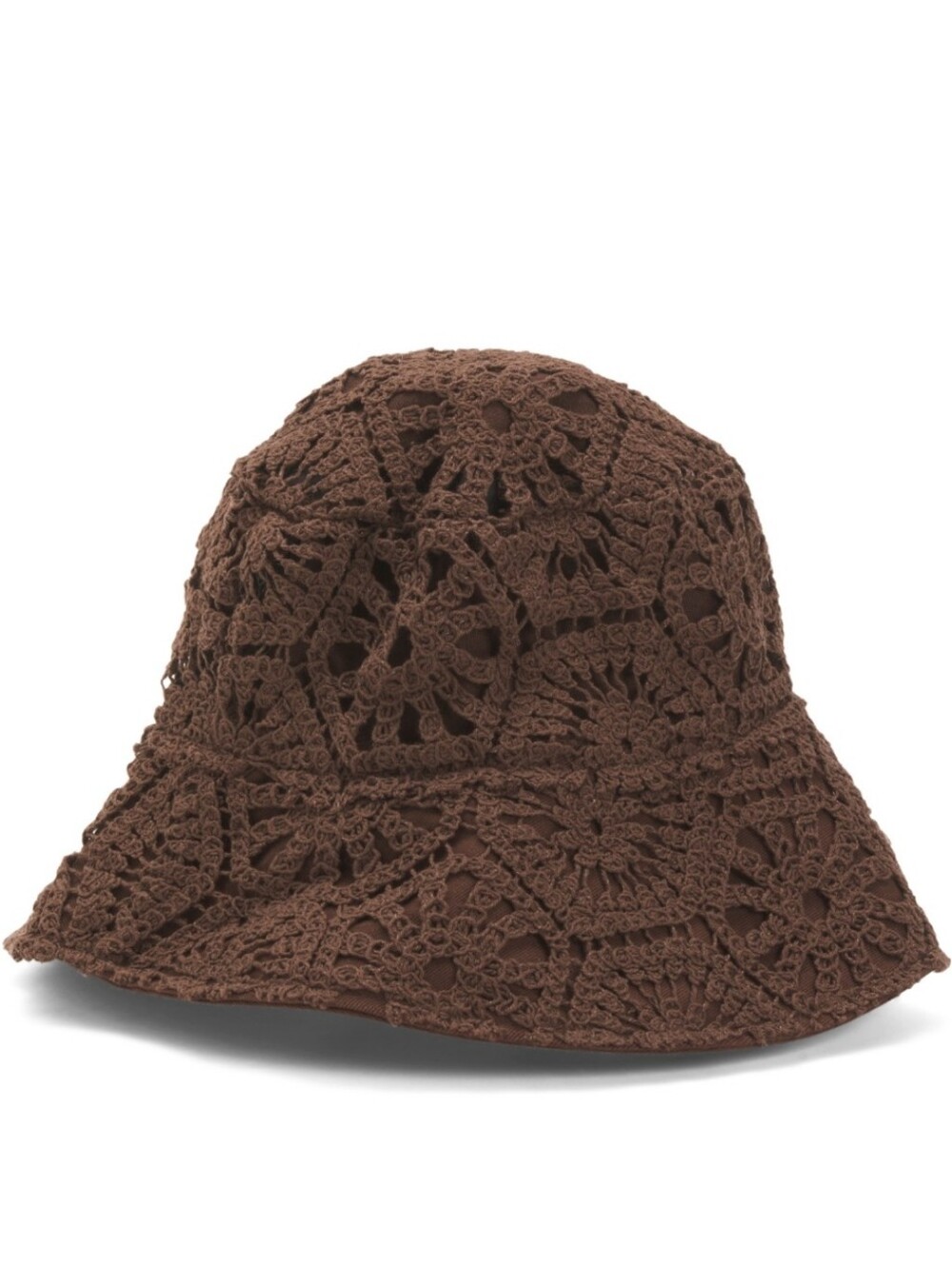Brown Crochet Bucket Hat - Women's Summer Accessory - Picture 2 of 6